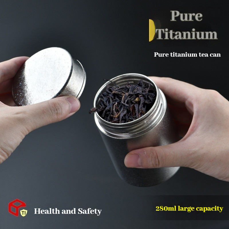 Pure Titanium Tea Canister Outdoor Portable Travel Storage Tea Box Fresh Tea Canister Tableware