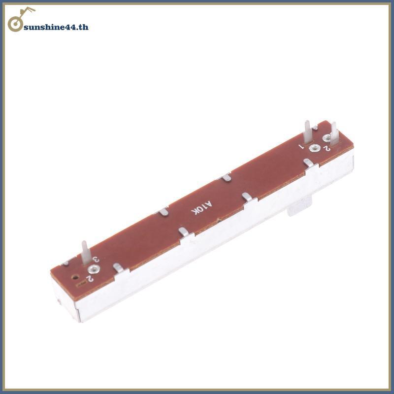 FOURSUN 88 มม. 3-Pin Single Potentiometer A10K B10K ตรงสไลด์ Potentiometer Mono Channel Mixer Fader 