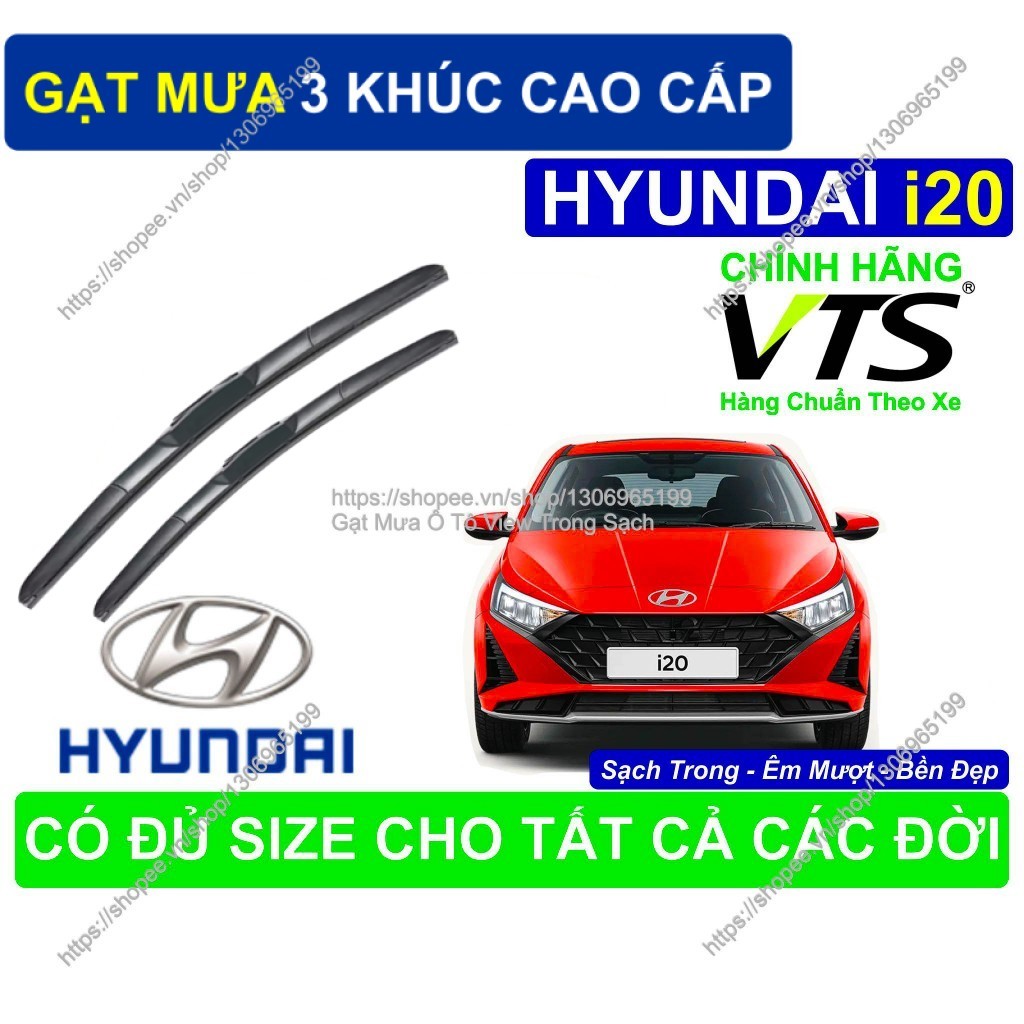 3-Segment Wipers, Nano Silicon Wipers สําหรับ Hyundai i20, คู่ Hyundai i20, Hyundai i20 Drivers Glas