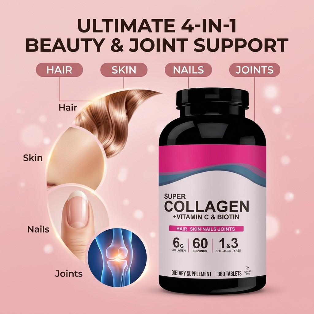 Super Collagen 3-in-1 พร้อม Biotin 360 เม็ด คอลลาเจนเม็ด