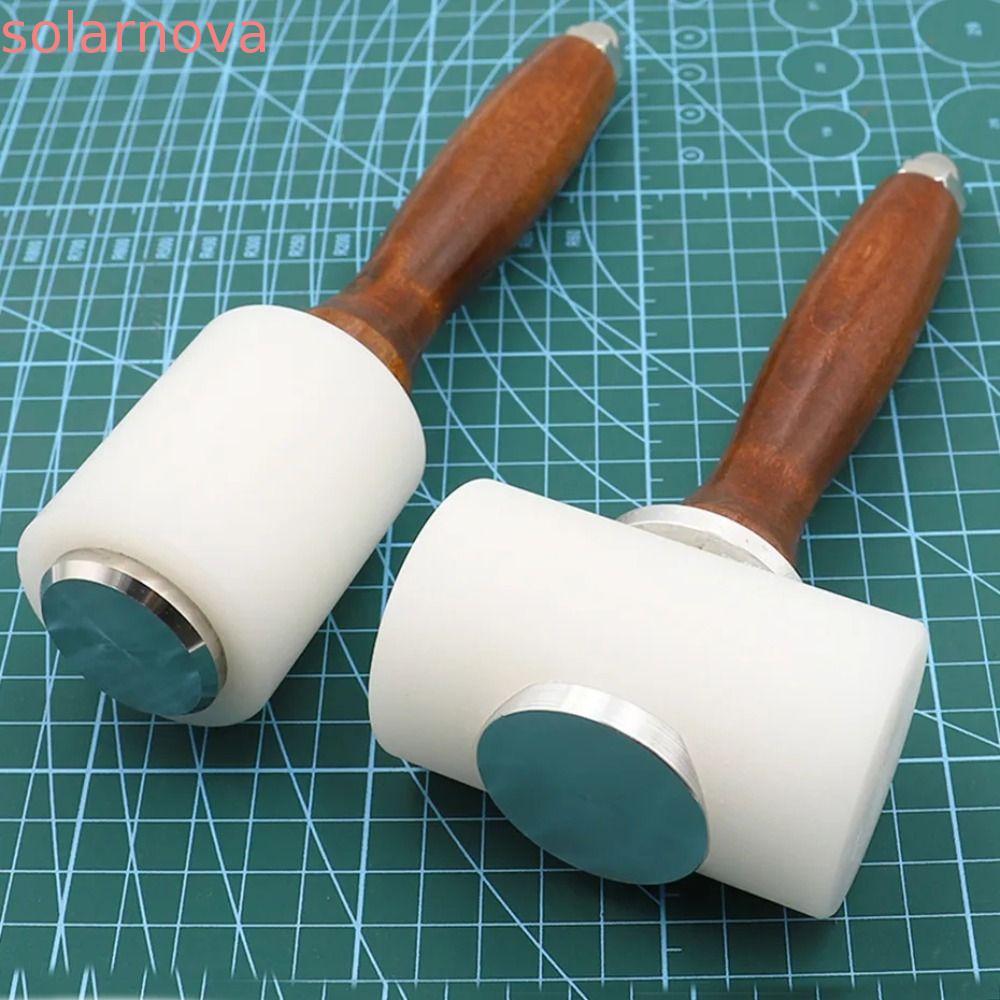 SOLARNOVA ค้อนงานฝีมือหนัง, ค้อนแกะสลักหนัง T-head ด้ามไม้, DIY Multi Size Professional Percussion Hammer Handwork