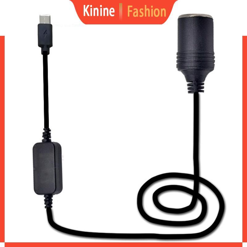 KIN USB-C 5V Type-C ชาย 12V รถซ็อกเก็ตสายไฟสําหรับรถยนต์ 12V อุปกรณ์ขับเคลื่อน