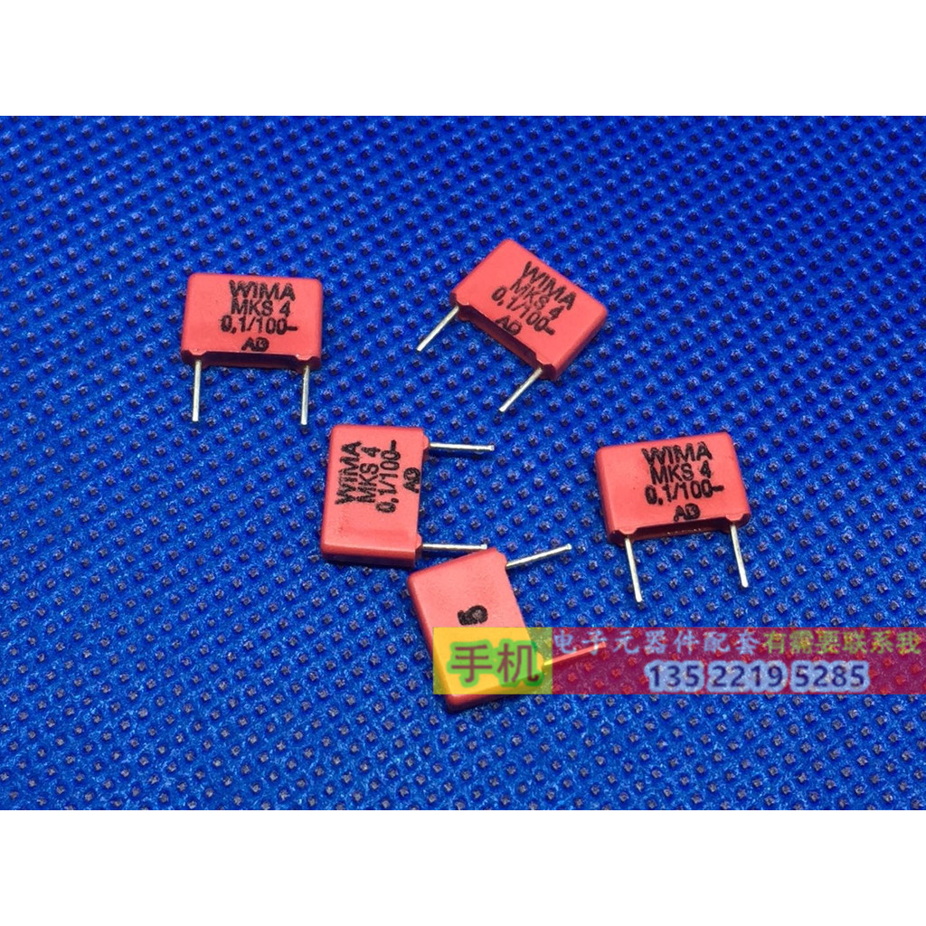 63V0.1 UF เยอรมนี WIMA WIMA ตัวเก็บประจุ 63V104J 100NF 5% MKS4 Pitch 7.5 มม.
