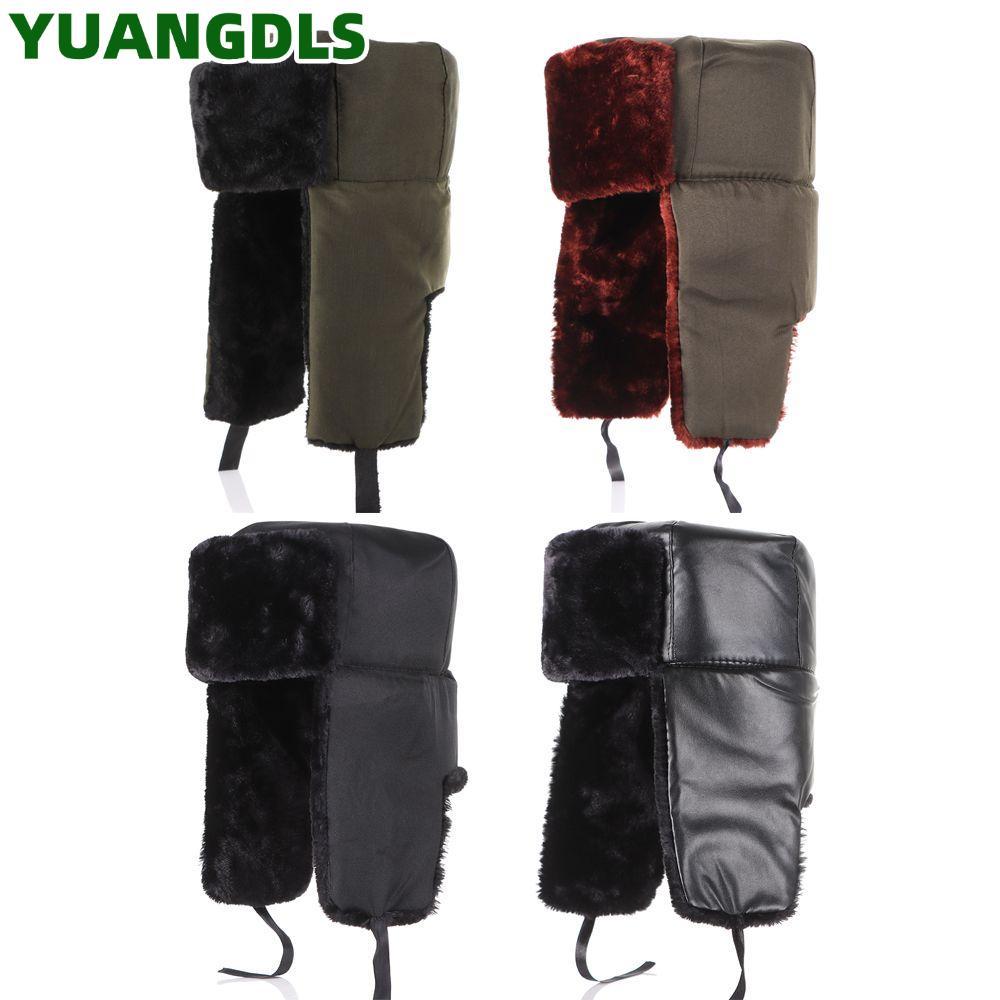 YUONG Trapper Bomber Hats Bonnet Men Earflap Fur Ski Hat