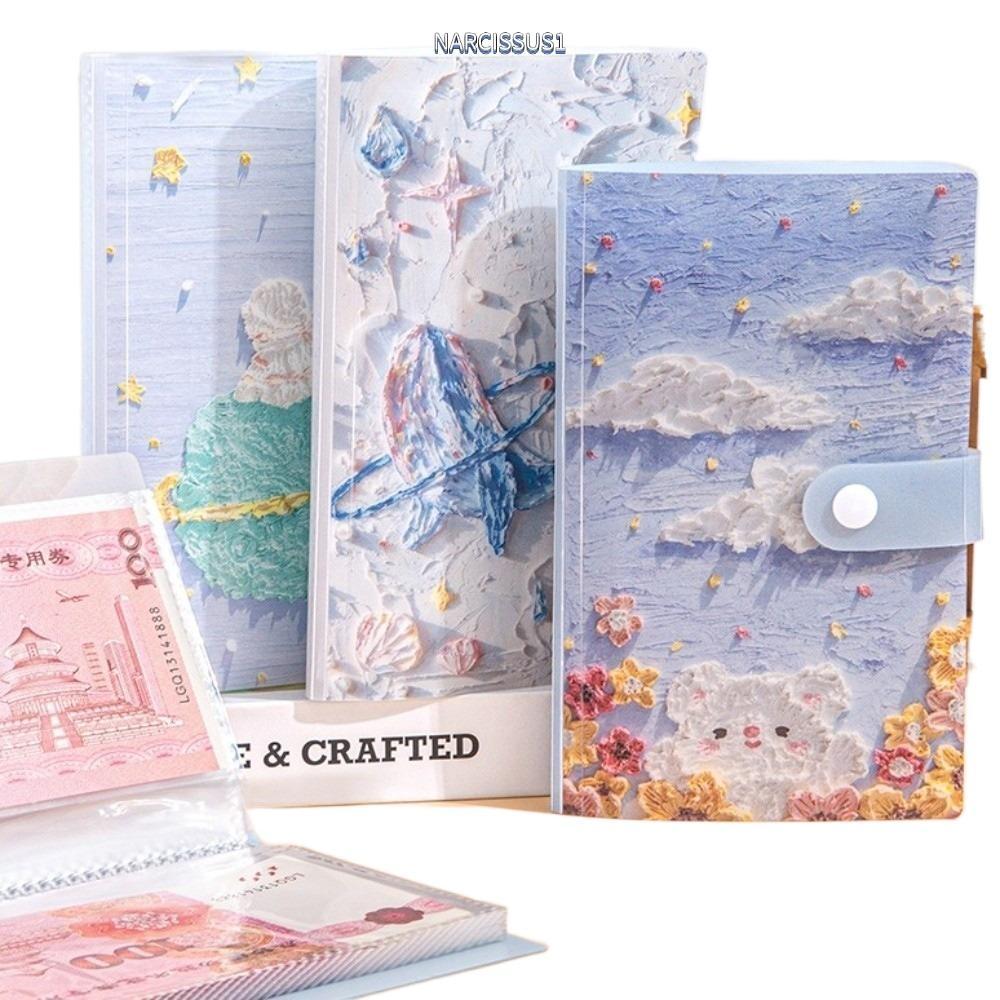 NARCISSUS13A0E Mini Binder Saving Challenge,กันน้ําประหยัดเงิน 100 ซองเงินท้าทาย,Reusable Oil Painti