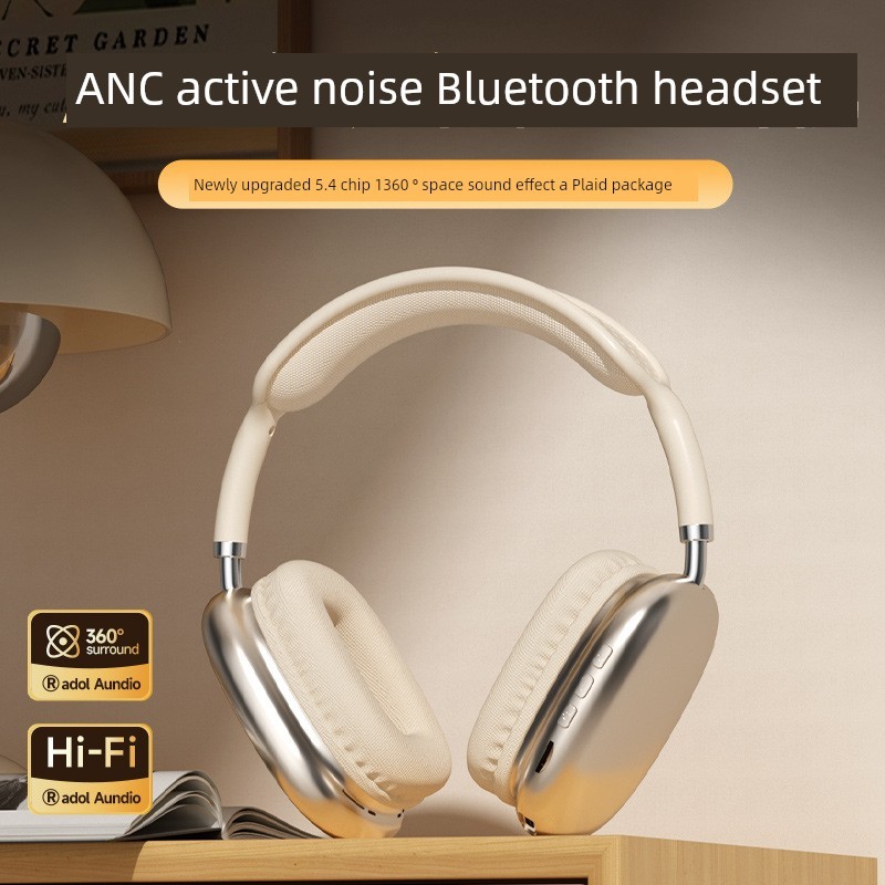 หูฟังครอบ หูฟังไร้สาย ANC Active Noise Cancelling ชุดหูฟังชุดหูฟังบลูทูธชุดหูฟังสําหรับเล่นเกมอายุกา
