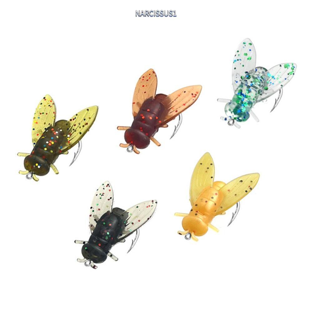 NARCISSUS13A0E 20PCS Bionic Fly Fishing Bait, Spinner Swim Baits 5 สีปลาเทราท์ Jigs, Fly Fishing Hoo