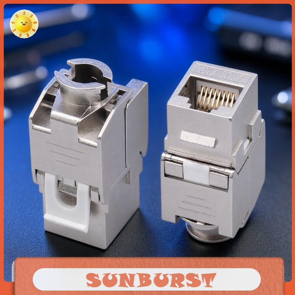 RJ45 ขั้วต่อเครือข่ายหญิงฝังโลหะผสมสังกะสี 10Gbps CAT6A IDC 568A/568B PoE
