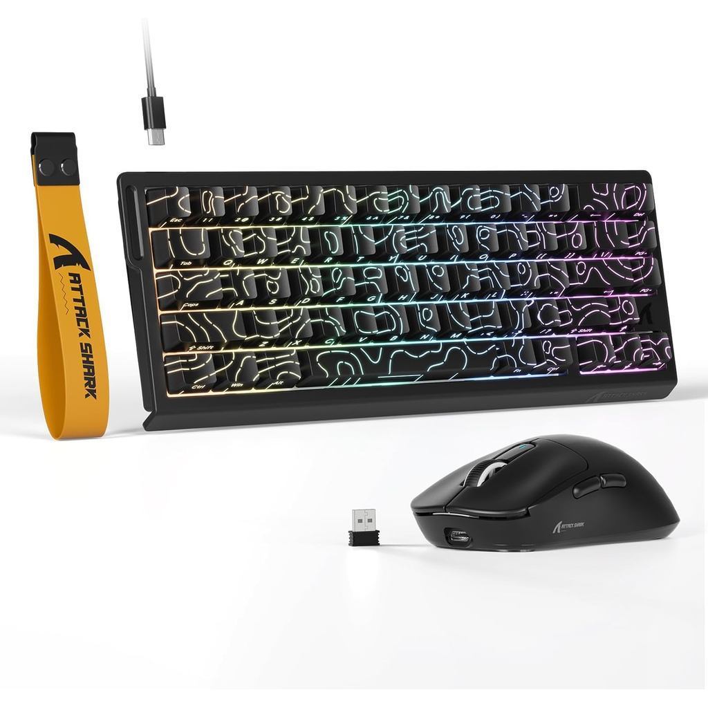 ATTACK SHARK X68PRO HE X3 คีย์บอร์ดเกมเมาส์ Combo แม่เหล็ก 8K 26K DPI