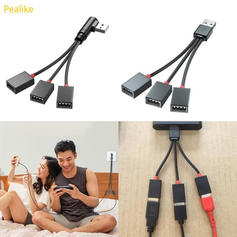 Pealike 3 ใน 1 USB Splitter สาย USB Power Splitter 1 ชาย 3 หญิง USB 2 0 อะแดปเตอร์ 1 ถึง 3 USB Split