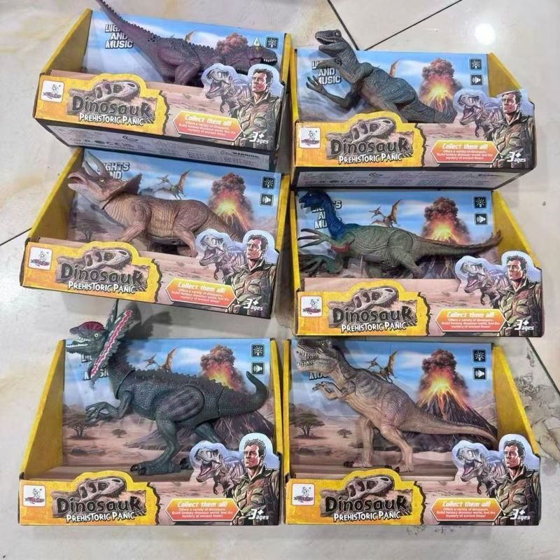 ข้อต่อไดโนเสาร์ World Beast Movable Velociraptor Rex Boy Children Jurassic