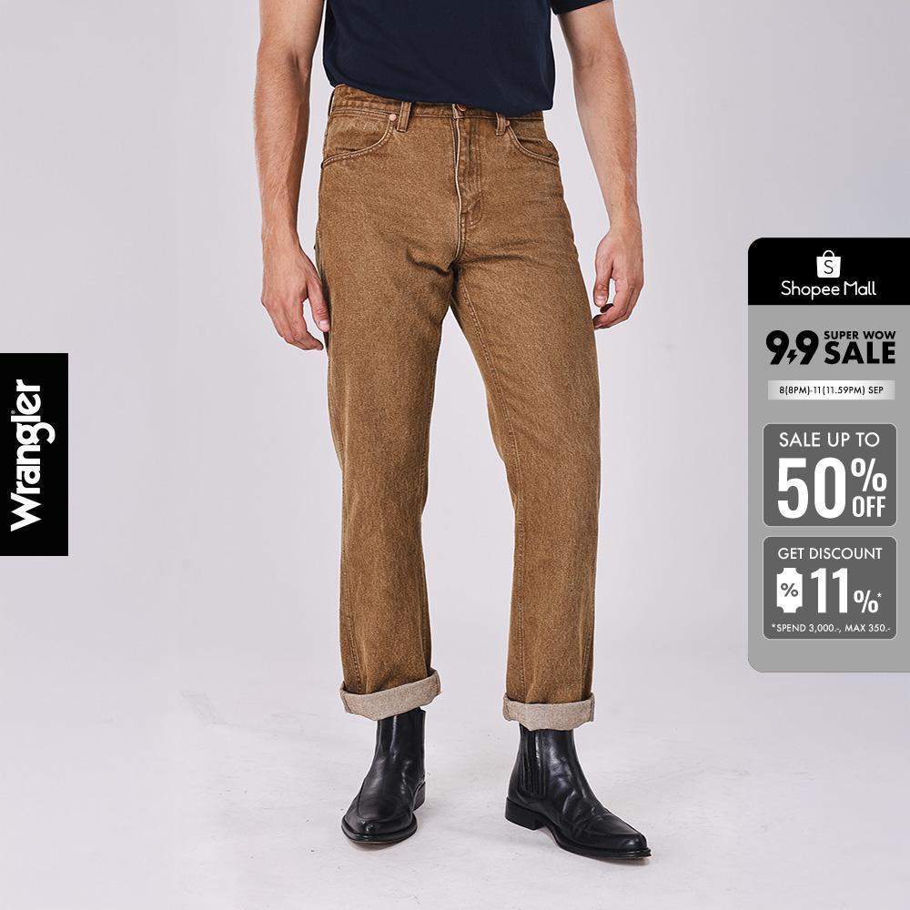 WRANGLER กางเกงยีนส์ (ริมแดง) ผู้ชาย คอลเลคชั่น Legend Of Wrangler เอวกลาง ทรงกระบอก ทรง MWZ รุ่น WR S124MMWZN27 สียีนส์