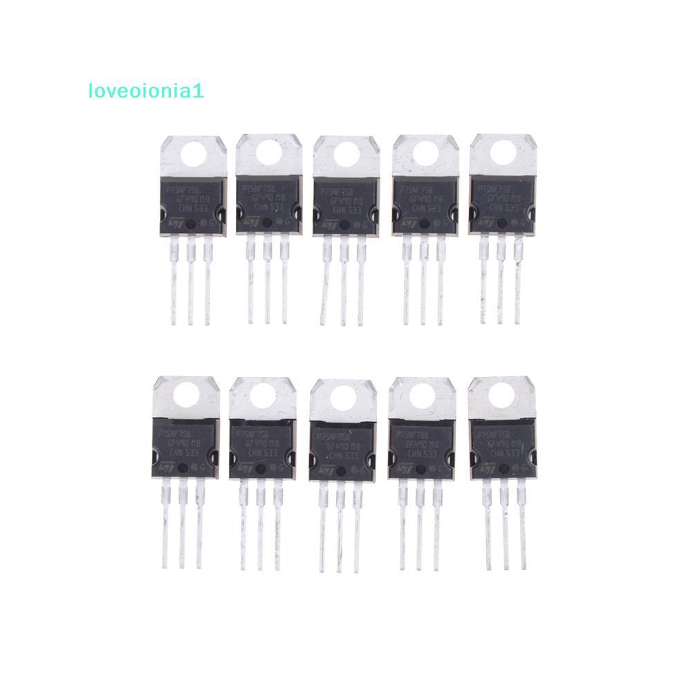 loveoionia1 10PCS P75NF75 P75N75 STP75NF75 TO-220 ทรานซิสเตอร์ oril