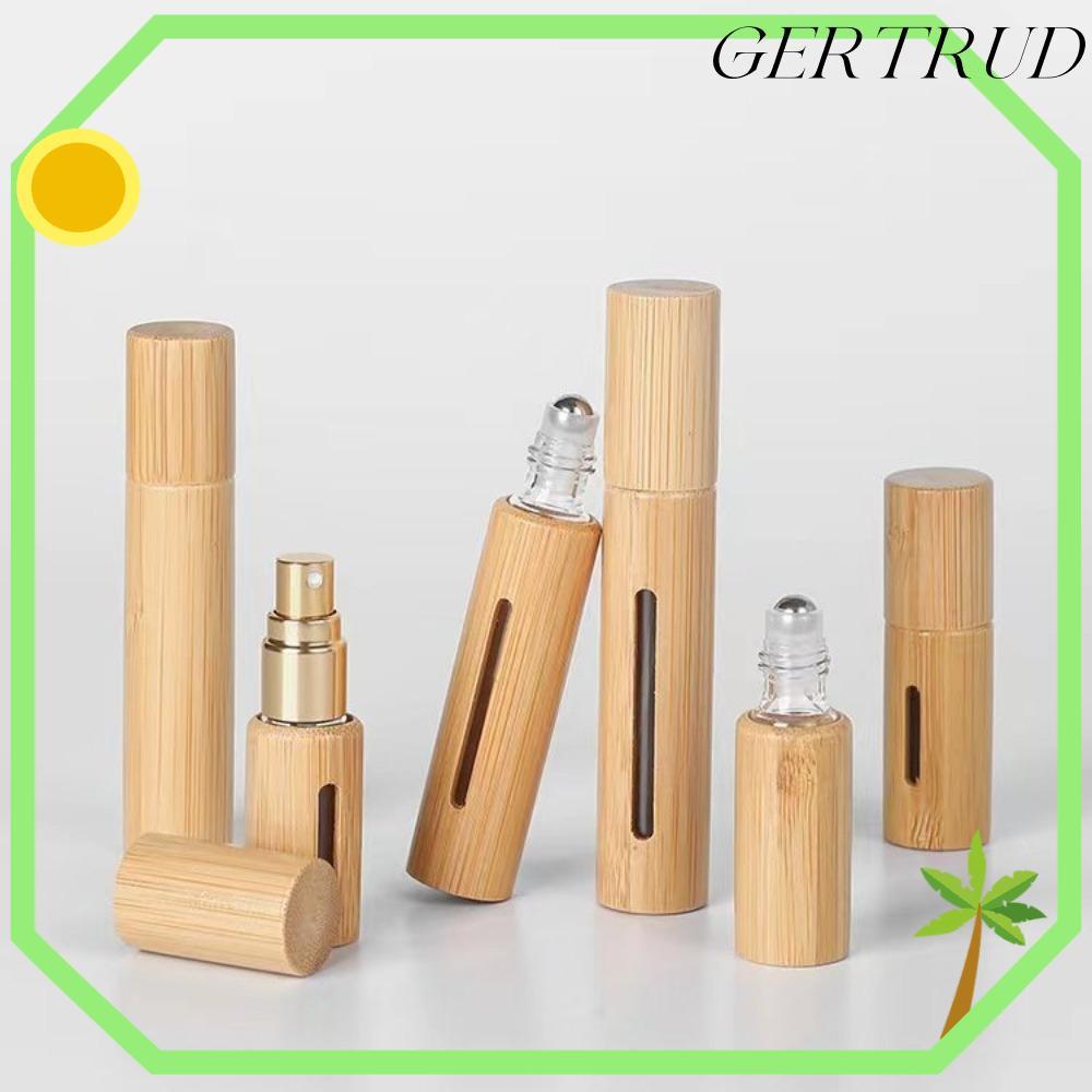 GERTUD ไม้ไผ่ม้วนบนขวด,พร้อมลูกกลิ้งสแตนเลสมินิขวดลูกกลิ้ง,ชุดเดินทาง 3ml/5ml/10ml/15ml ขวดรีฟิลแบบพ