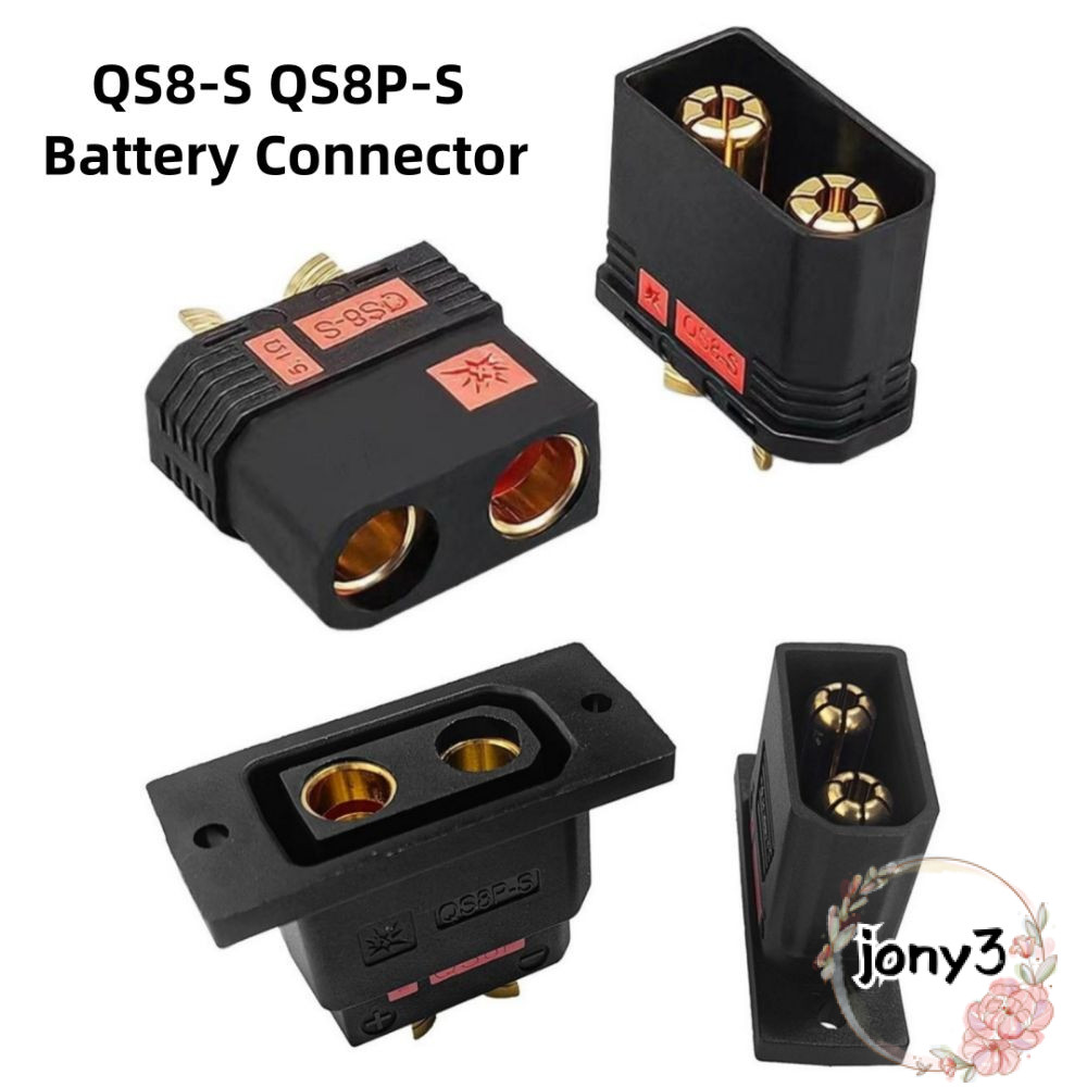 ขั้วต่อ JONY QS8-S, ปลั๊กแบตเตอรี่ QS8P-S กําลังสูงชุบทอง, สีดําป้องกัน Spark QS8-S MF ปลั๊กชุดสําหร