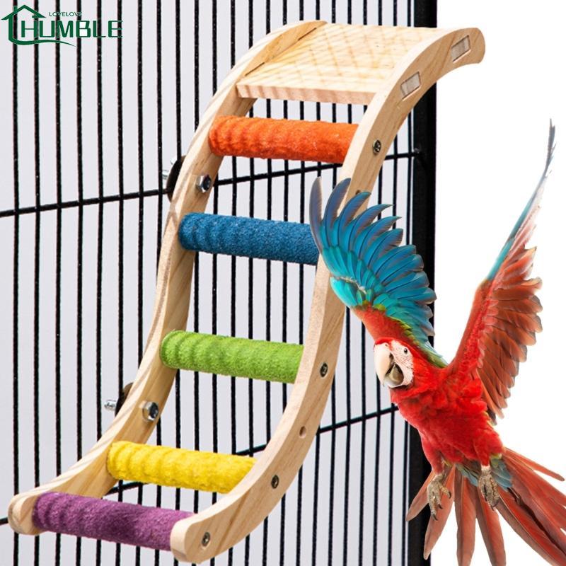 Humble Bird Grinding Toy Parrot Perch Stand Ladder with Non-slip Quartz-Sand