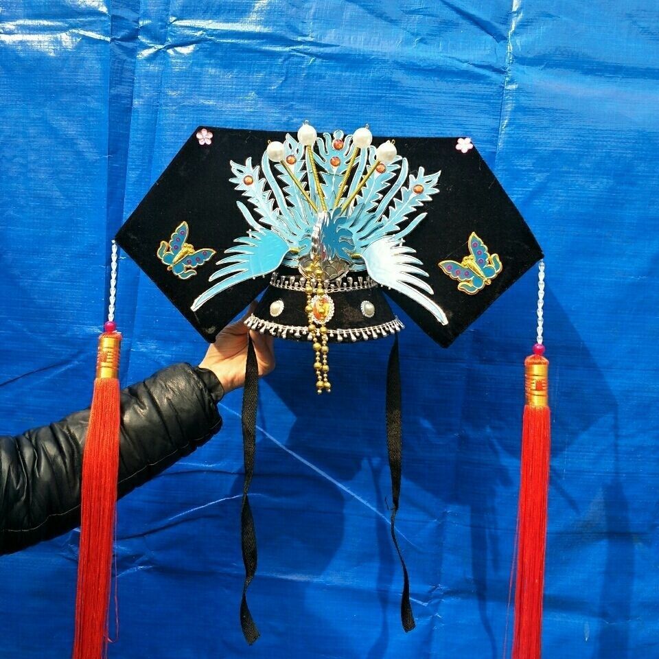 Qing Dynasty Flag Head Phoenix Crown Headdress Opera Performance Headdress โบราณ Queen Queen Royal C