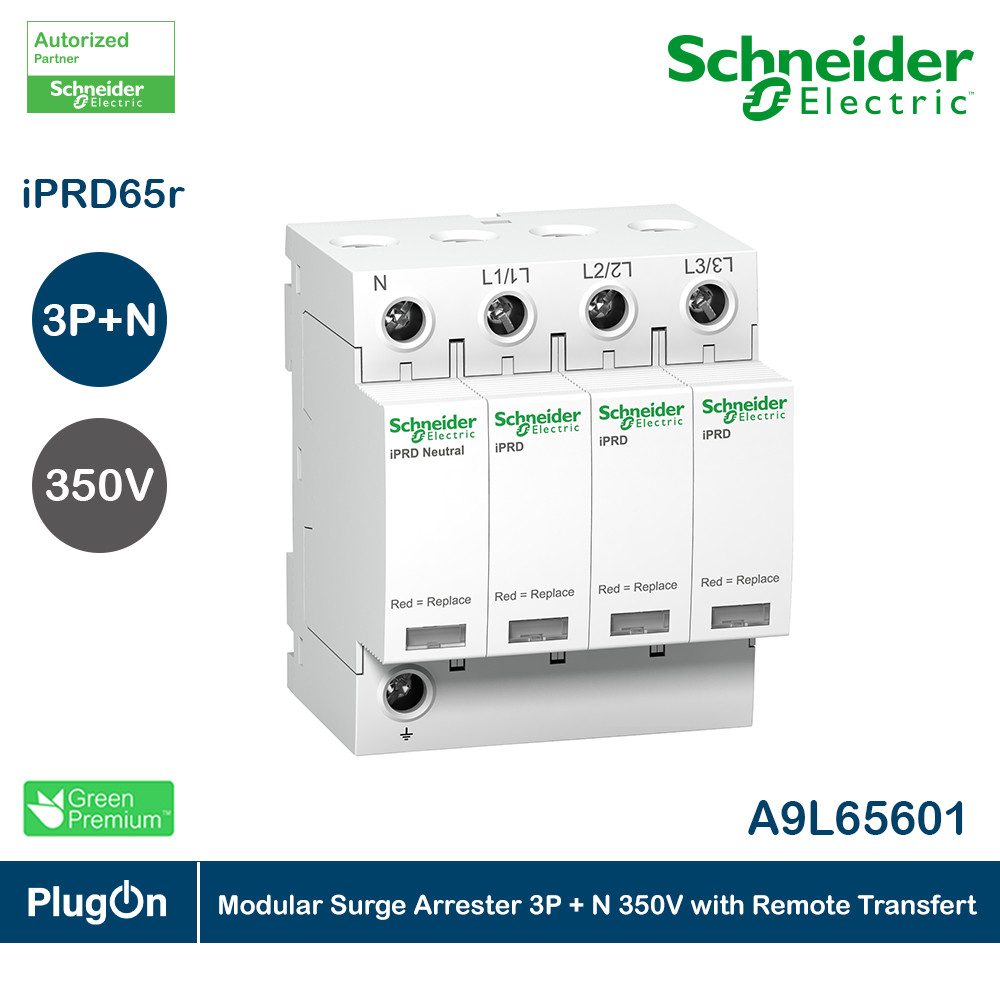Schneider iPRD65r Modular Surge Arrester 3P + N 350V with Remote Transfert | A9L65601 | PlugOn