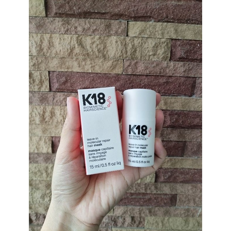 K18 Biomimetic Hairscience Leave-In Molecular Repair Hair Mask 15ml มาส์กซ่อมแซมเส้นผม ไม่ต้องล้างออ