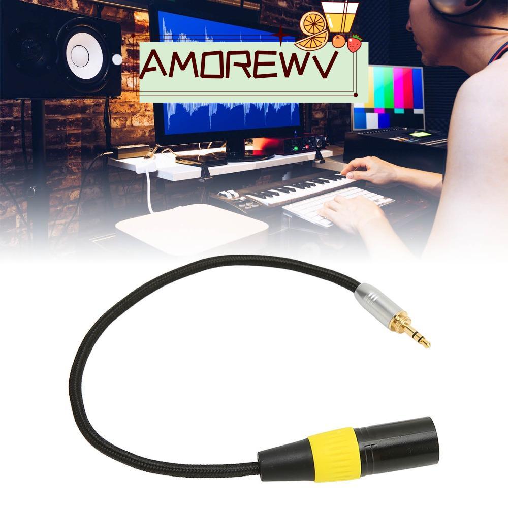 AMOR12WV 3.5 มม.ถึง 3 Pin XLR Adapter Cable, Gold Plated Plug-and-Play 3.5 มม.ชายเป็น XLR, สายสัญญาณ