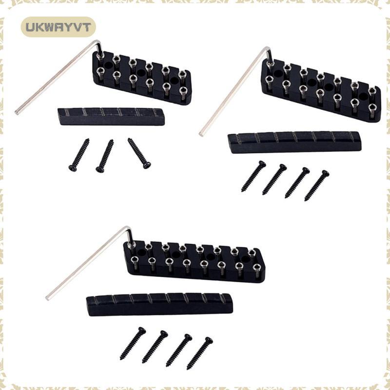 [ukwryvt] 6 String/ 7 String/ 8 String Headless Guitar Bridge & Slotted Nut Set