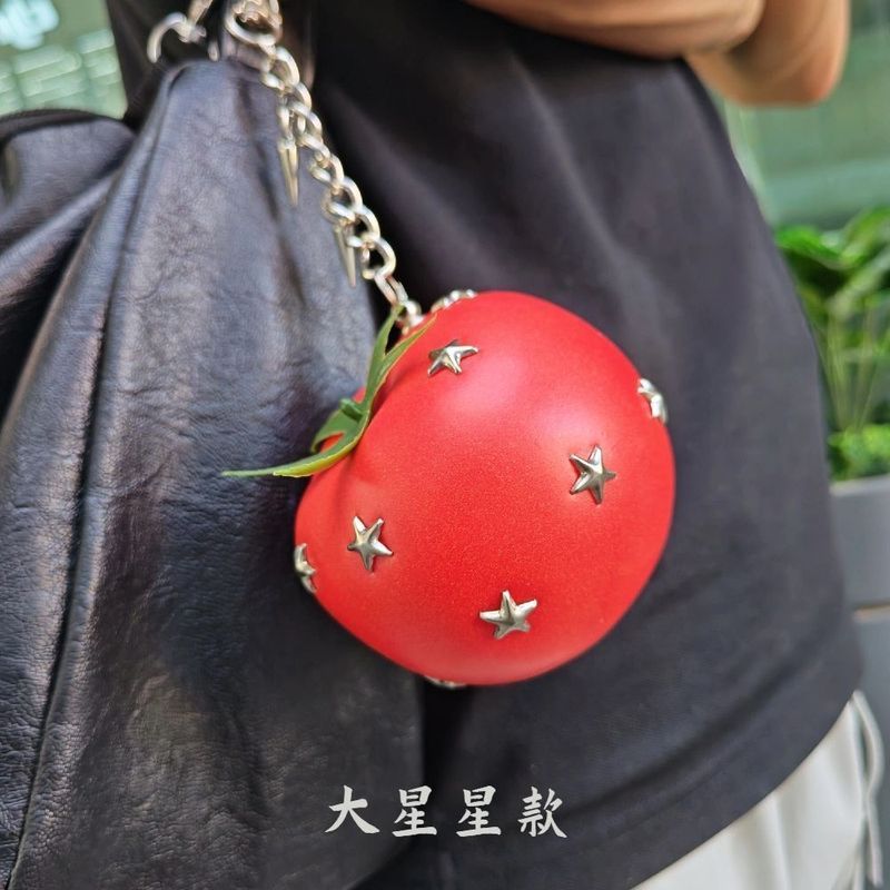 Yabi Tomato Series อุปกรณ์เสริม y2k Punk กระเป๋าแขวนกางเกง Chain Rivets เจาะเครื่องประดับ Hip Hop จี