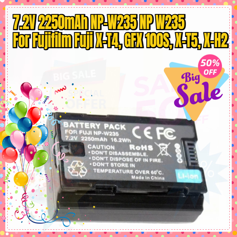 7.2V 2250mAh NP-W235 NP W235 แบตเตอรี่กล้องสําหรับ Fujifilm Fuji X-T4, GFX 100S, X-T5, X-H2