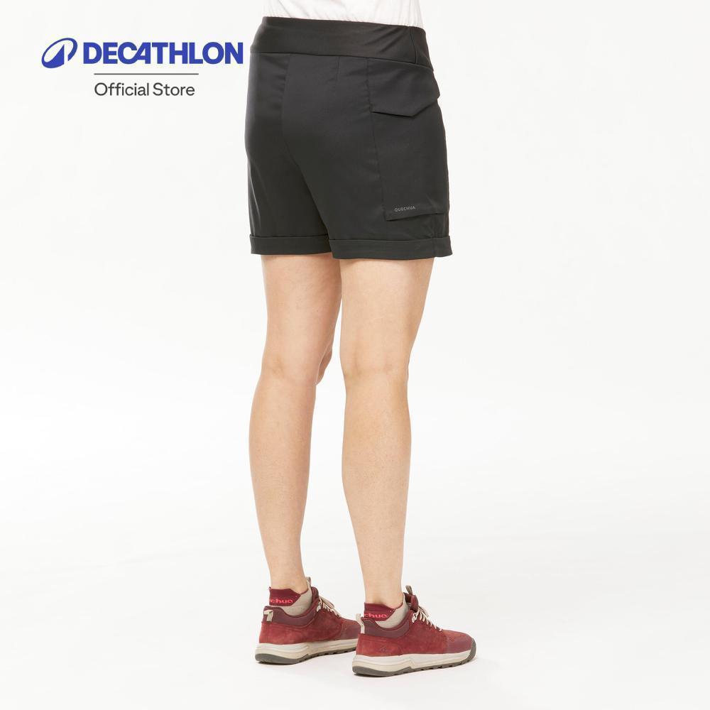 Decathlon Women'S Hiking Shorts Blue กางเกงขาสั้นสำหรับผู้หญิงใส่เดินป่ารุ่น Nh500 Regular - Black