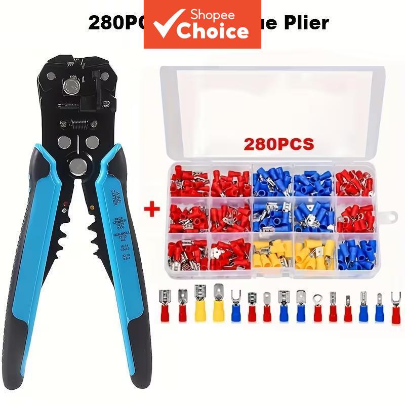 หนึ่งชุด 280 ชิ้นสายไฟชุด, 5in1 มัลติฟังก์ชั่ลวด Stripper Plier สําหรับสายไฟที่ปลอดภัยและโครงการบ้าน