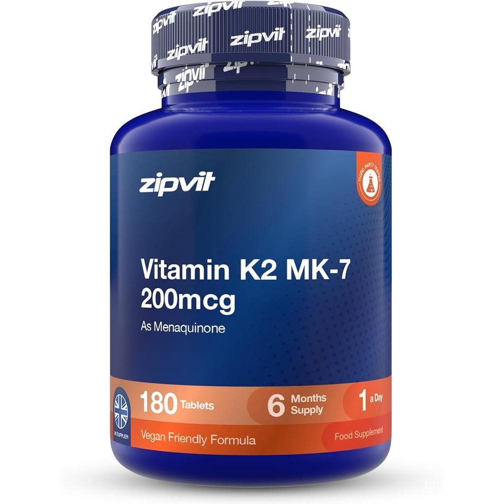 Zipvit Vitamin K2 MK7 200mcg - ความแข็งแรงสูง - 180 เม็ด - วีแกน