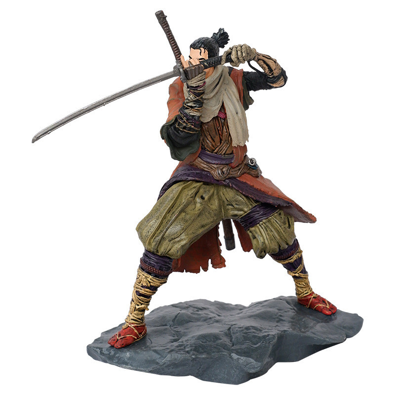 Sekiro: Shadows Die Twice Wolf Action Figure - ตุ๊กตาอะนิเมะสะสมพร้อมดาบและตะขอสําหรับโต๊ะแสดงและของ