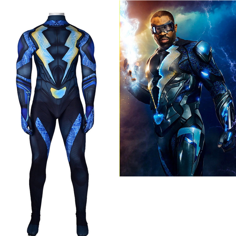 DC Cosplay Costume เสื้อผ้าเครื่องแต่งกาย Jefferson Michael Pierce สไตล์ Black Lightning
