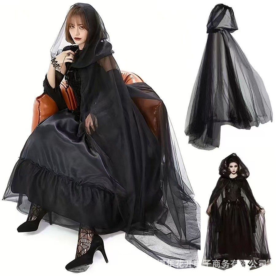 ผ้ากอซคลุมสำหรับคอสเพลย์แม่มดและแวมไพร์ เหมาะสำหรับเทศกาลHALOWEEN พร้อมสต็อก!