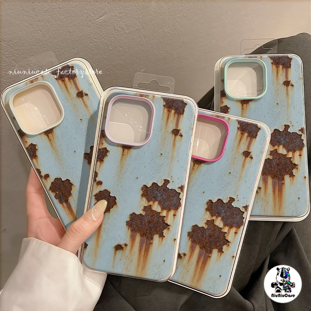 เคสเหมือนเปลือกลิ้นจี่ เคสสำหรับไอโฟน13 ย้อนยุค ติดตามเป็นสนิม For IPhone 16 15 13 14 12 11 7 8plus Pro Promax X XR Case