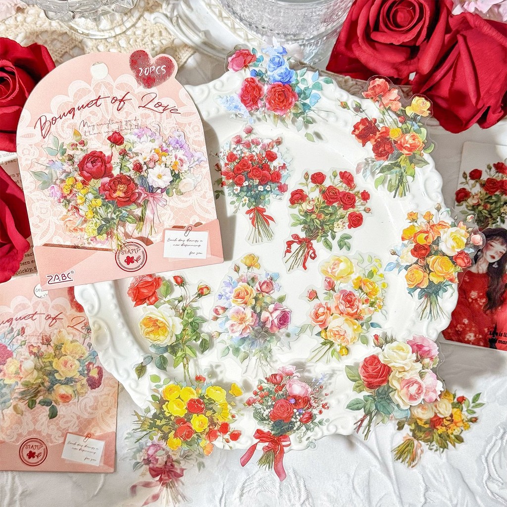 Journamm 20PCS PET สติกเกอร์ดอกไม้สติกเกอร์ Vintage Embelishment สติกเกอร์โปร่งใสสําหรับ Scrapbooking อุปกรณ์ความงาม Junk Journaling Craft สติกเกอร์ ราคา ถูกที่สุด ดีลบีเคเค แกลเลอรีภาพที่ 2