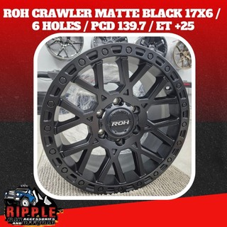 ROH CRAWLER (17x9 / 6x139.7 / ET+25) Matte Black – Set of 4 Mags