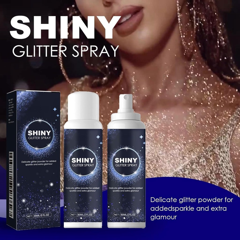 Halloween Body Glitter Spray,Glitter Spray 60ml Long-Lasting Sparkle Effect Shiny Glitter Spray for 