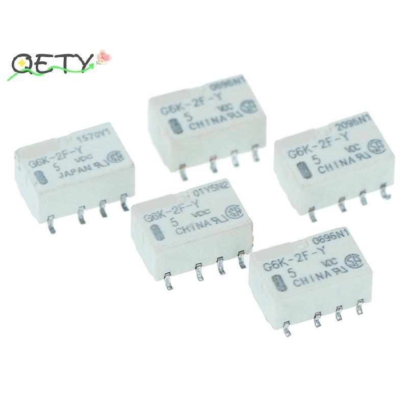 [qetyellow] 5 ชิ้น dc 5v smd g6k-2f-y รีเลย์สัญญาณ 8pin สําหรับรีเลย์ omron TH