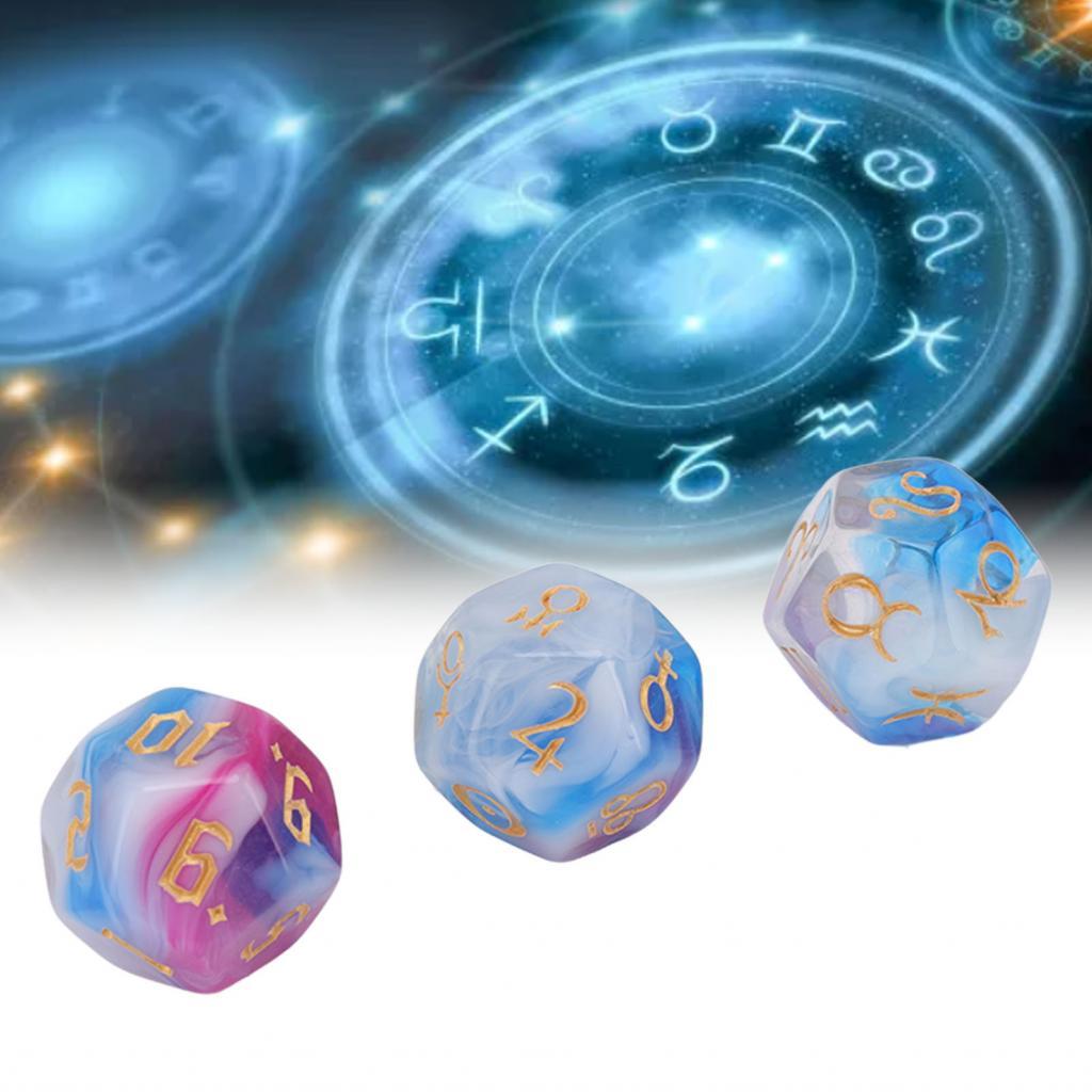 Polyhedron Dice Astrology Set อะคริลิคสําหรับทํานาย