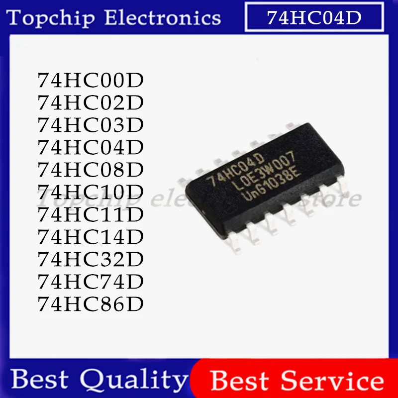 10pcs 74HC00D 74HC02D 74HC03D 74HC04D 74HC08D 74HC10D 74HC11D 74HC14D 74HC32D 74HC74D 74HC86D SOP-14