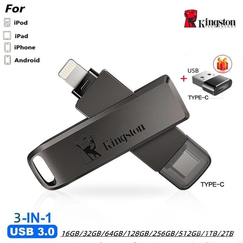 2TB iXpand แฟลชไดรฟ์ Luxe OTG USB ประเภท C Ligh/tning Flash Disk 512GB 128GB 256GB หน่วยความจําโลหะ 