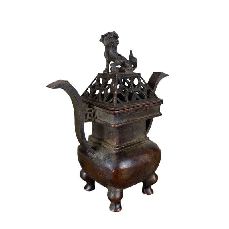 โบราณคอสูง Tengu กระถางธูปธูป Burner ห้องนั่งเล่นสํานักงานตกแต่งงานฝีมือเครื่องประดับ Tengu กระถางธู