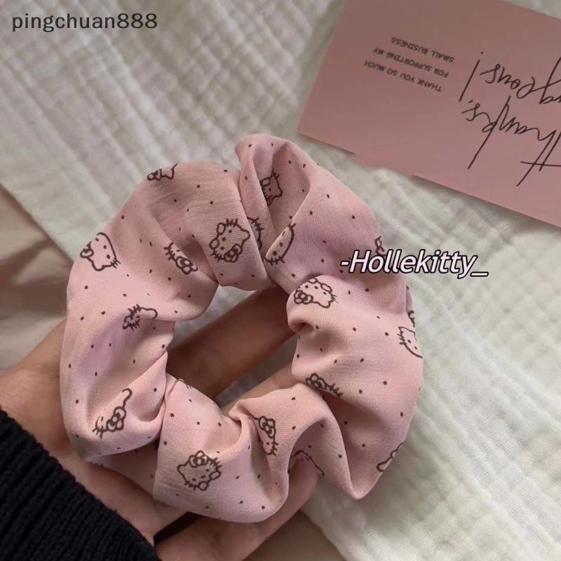 Pingchuan888 หวาน Sanrio Headrope Melody KT แมว Kuromi Cinnamoroll ตุ๊กตาลําไส้ขนาดใหญ่ผมหางม้าสูงวง