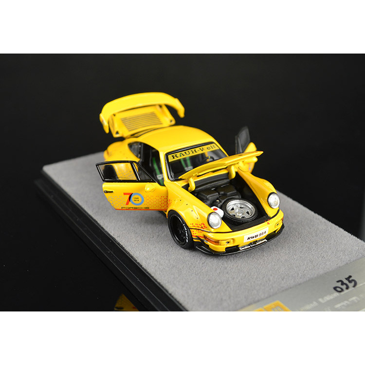 High-End PGM 1/64 โลหะผสมเปิดกว้างดัดแปลง RWB 964 70th Anniversary รถรุ่น
