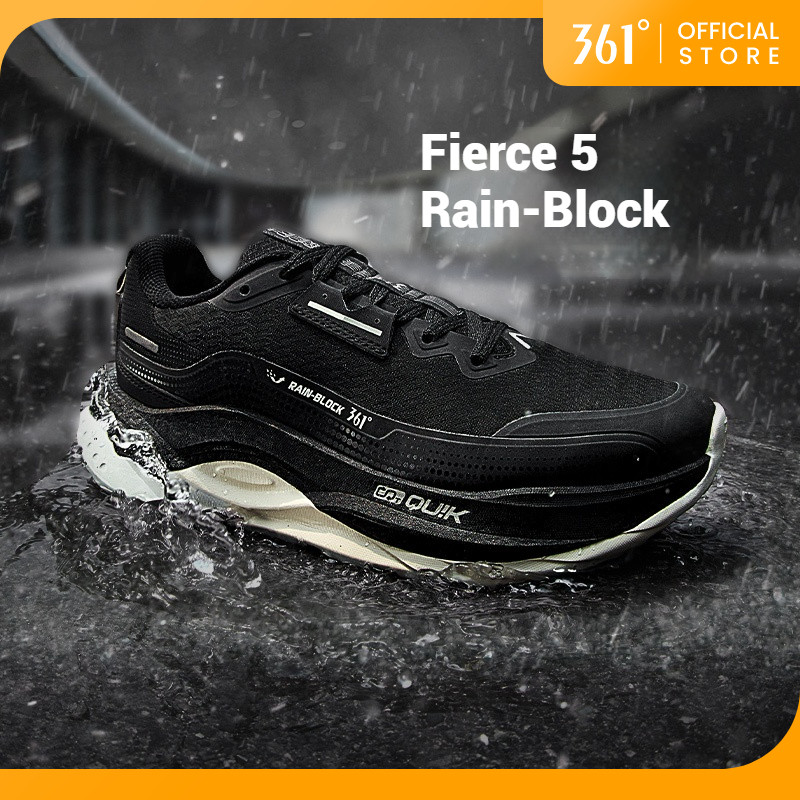 361 องศา Fierce 5.0 RainBlock รองเท้าวิ่งผู้ชาย Widefoot Shock Absorption Cushioning Soft Jogging รอ