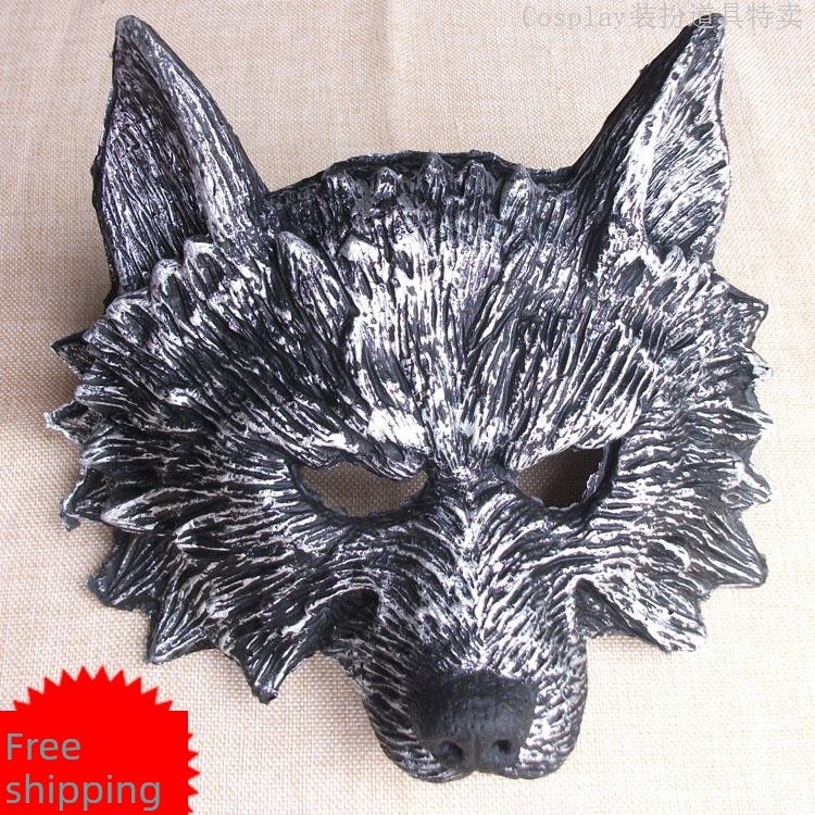 halloween หน้ากากผี Masked Song King Wolf Mask Big Big Wolf Headwear ชาย cos Wolf Head Adult Headwea