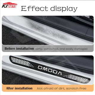 4pcs Omoda ซีลรถสแตนเลสเกณฑ์แถบโลหะยินดีต้อนรับเหยียบตกแต่ง Auto จัดแต่งทรงผมสติกเกอร์สําหรับ Omoda 5 C5 EV E5 S5 C9 อุปกรณ์เสริม