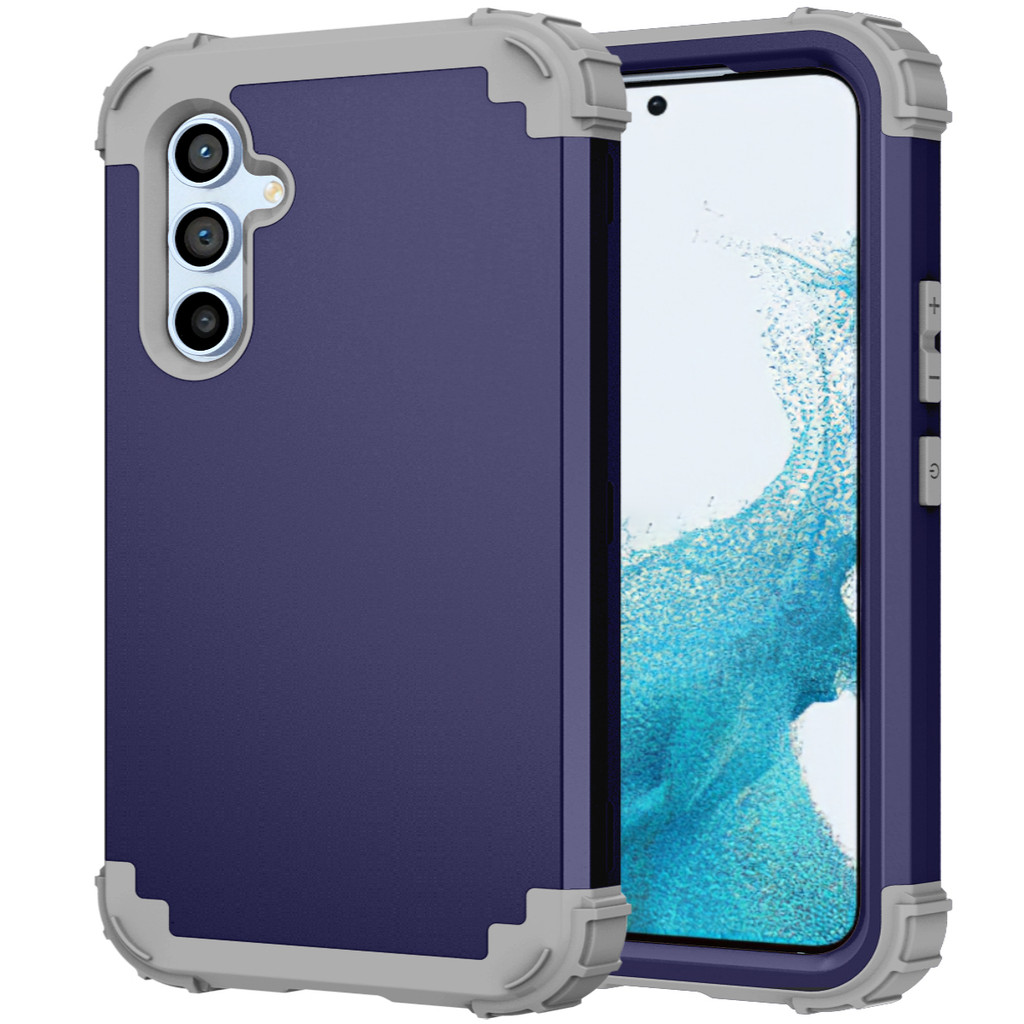 3 IN 1 Hard PC กลับผิวรู้สึกเคสโทรศัพท์สําหรับ Samsung A54 A55 A73 A72 A71 A53 A52 A51 A36 A35 A33 A32 A26 A24 A17 A16 A15 A14 A13 A12 สี่มุมกันกระแทก 4G 5G 5G 5G