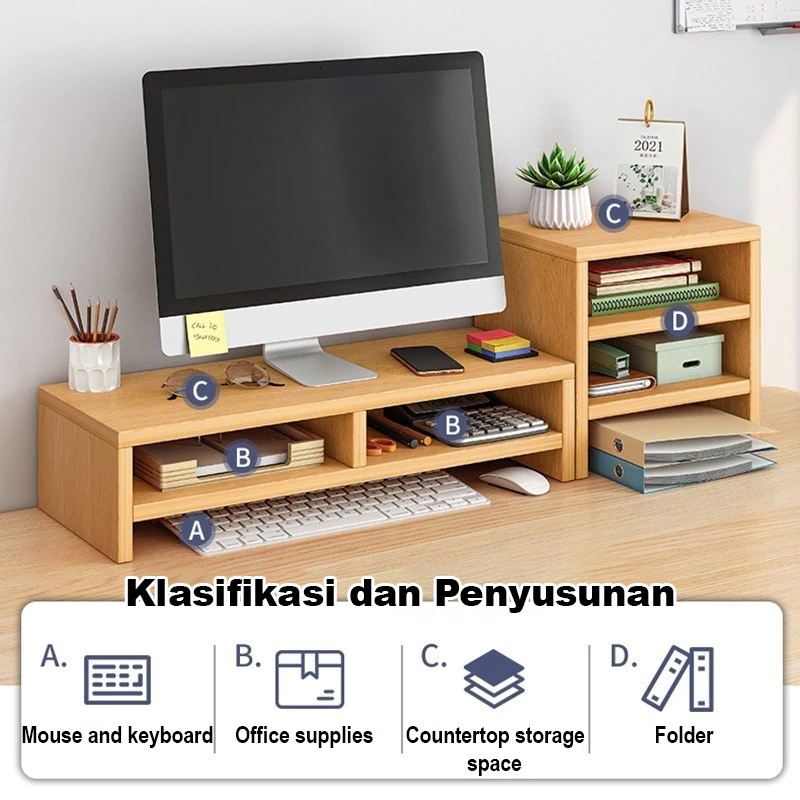 GDE ชั้นวางหนังสือ 72cm บนโต๊ะ 3 สีให้เลือก ทนทาน thumbnail 4