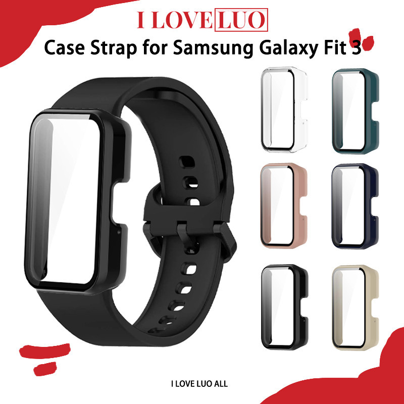 กรณีซิลิโคนสายรัด PC for Samsung Galaxy Fit 3 ป้องกันหน้าจอ กันชนเปลี่ยนสายรัดข้อมือยาง for Smartwatch Samsung Fit 3